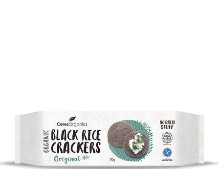Ceres black rice crackers 115g