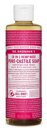 Dr Bronners Rose Castile Liquid Soap 237ml