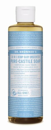 Dr Bronners Unscented Castile Liquid Soap 237ml