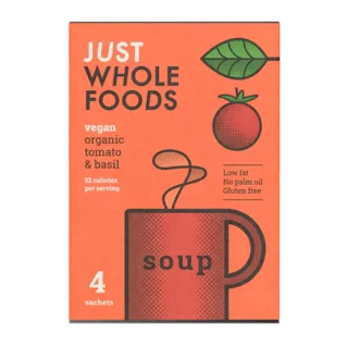 Just Whole Foods Tomato & Basil Soup 4 sachets