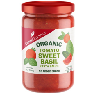 Ceres Pasta Sauce - Tomato & Sweet Basil 690g