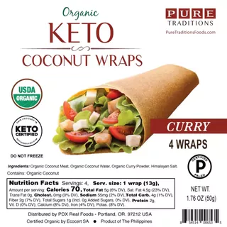 Organic Keto Coconut Wraps - Curry