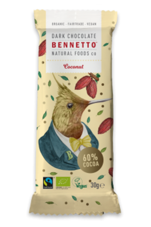 Bennetto Chocolate Mini Coconut Bar 30g