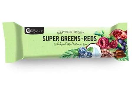 Nutra Organics Super Greens + Reds Bar 45g