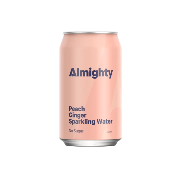 Almighty Sparkling Water Peach & Ginger 330ml