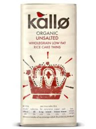 Kallo Unsalted Rice Cake Thins 130g